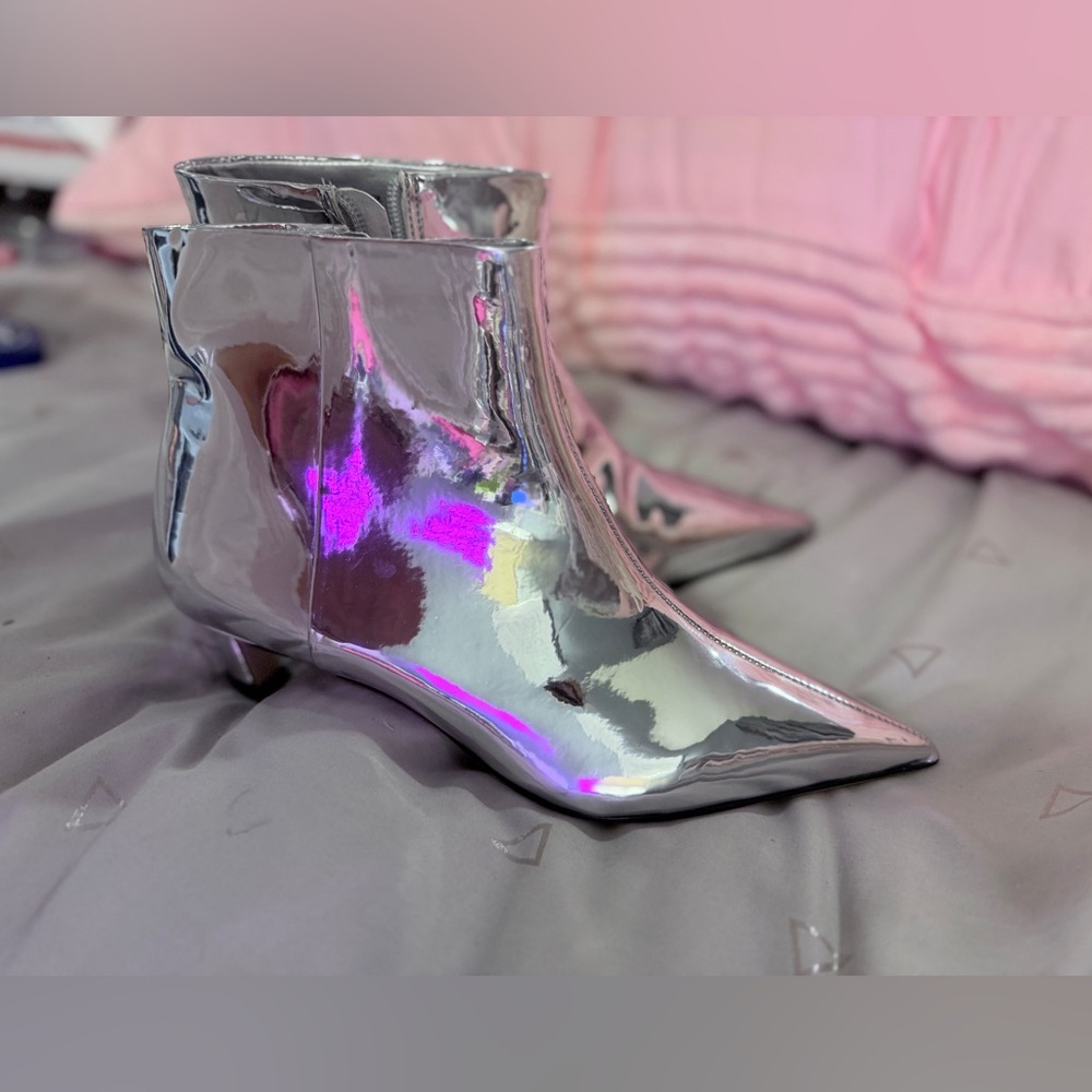 Gianni Bini Silver Heeled Boots - Picture 3 of 6